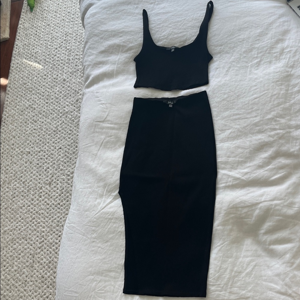 Lulu's Black Crop Tank Skirt Set - can be sold separately